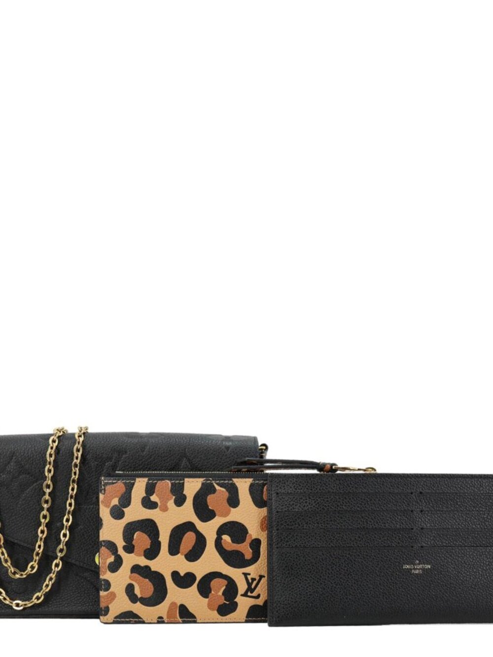 Louis Vuitton Felicie Monogram Empreinte Pochette Crossbody Bag Black